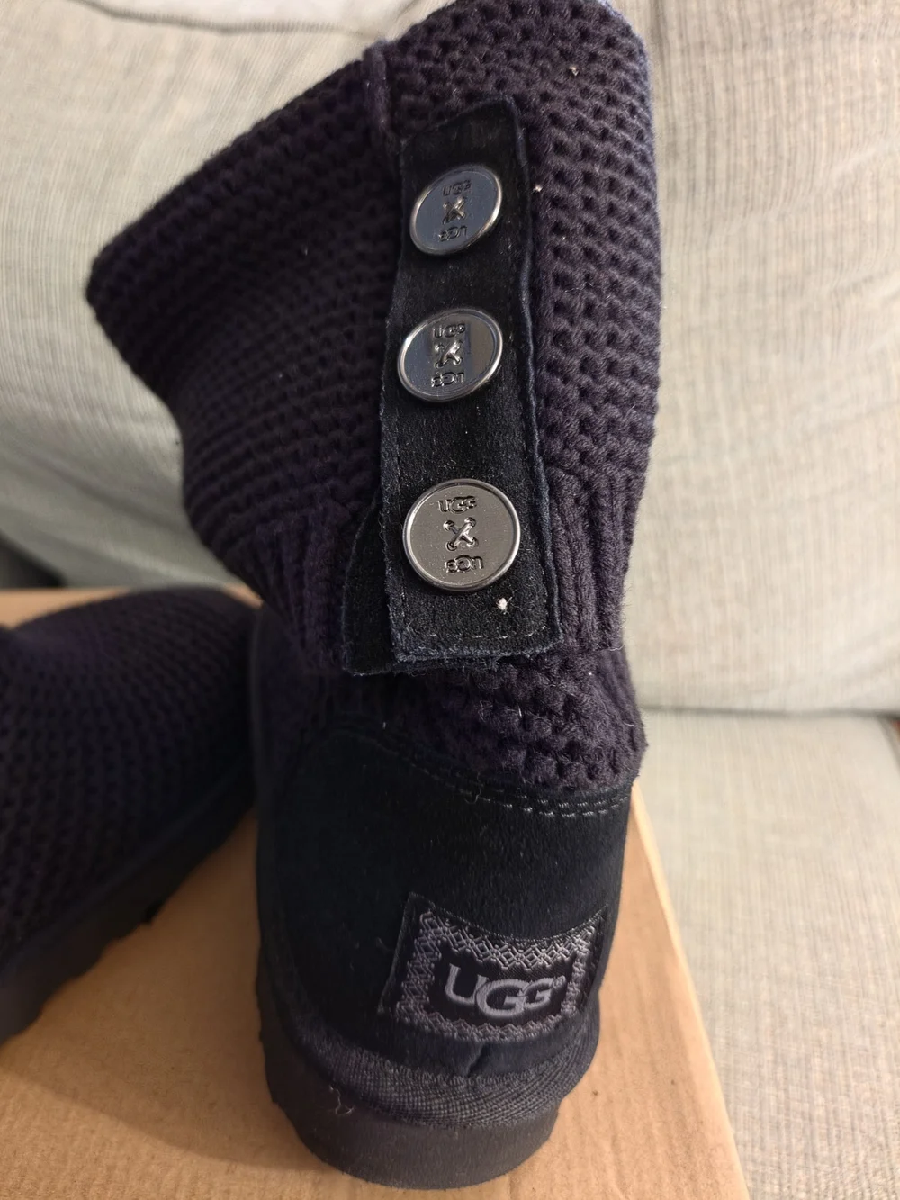 UGG Men's Black Knit Slip-On Loafers - Comfortable Everyday Shoes
